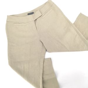 Women's Petite 6 Tan Linen Fully Lined Capri Pants